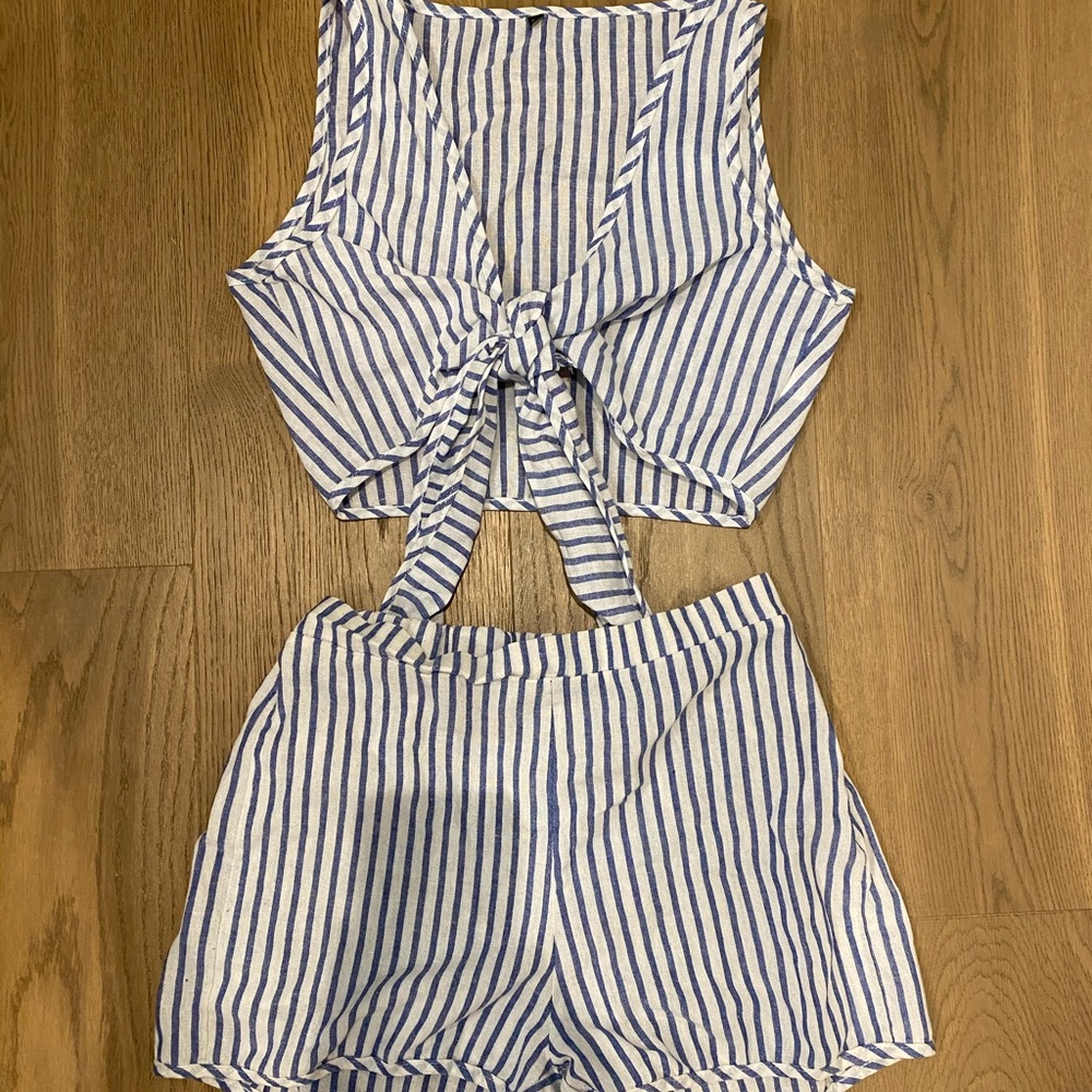 Matching Tie Top and Shorts Set
